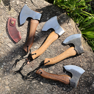 ขวานดามัสกัสเกรดอุตสาหกรรมใบมีดสแตนเลสคุณภาพสูงและที่จับไม้สำหรับตั้งแคมป์กลางแจ้ง - Product Image 3