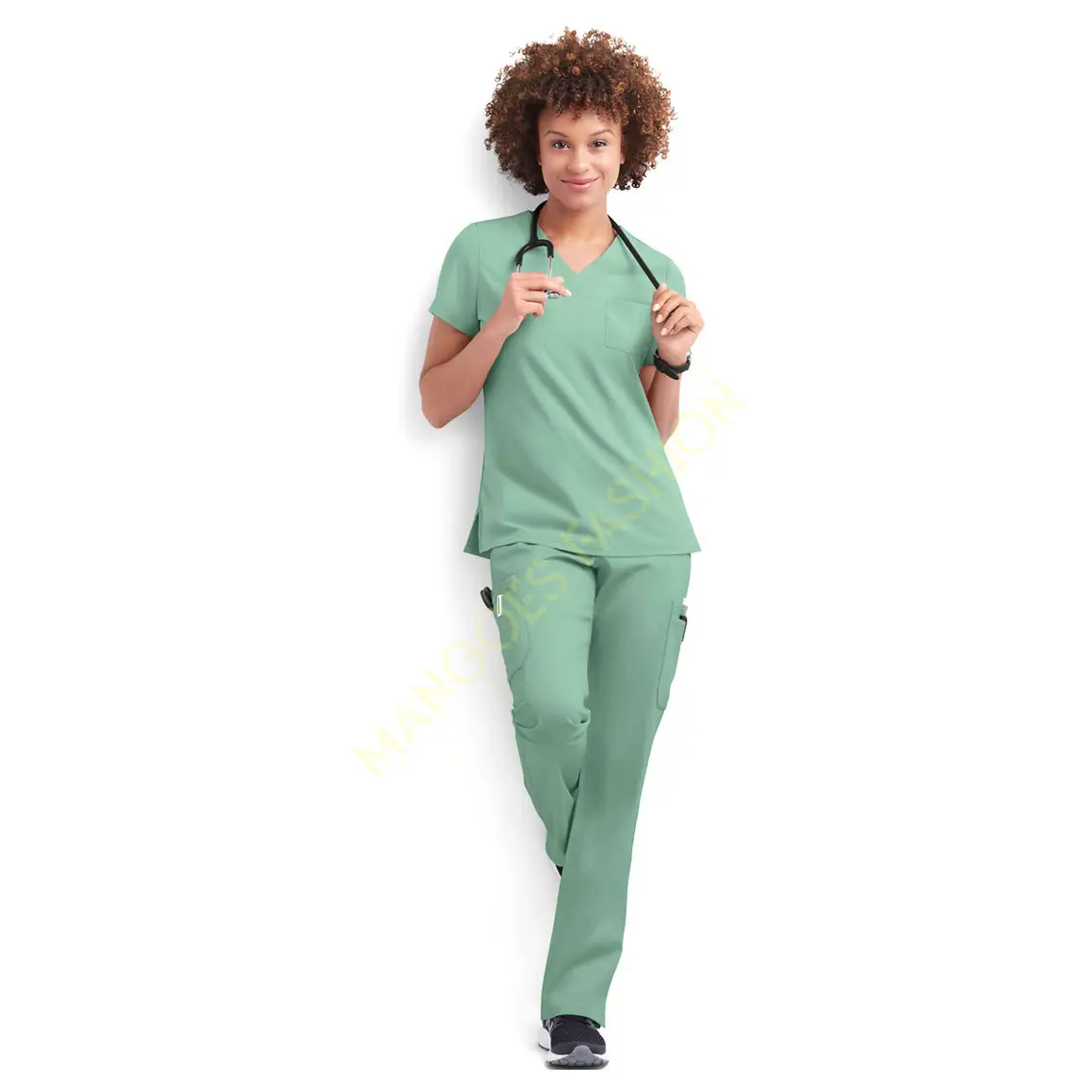 Women's 9-pocket Drawstring With Back Elastic Scrub Pants Wholesale Custom Nurse Jogger Scrubs Pants Uniforms Sets