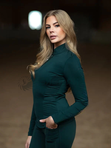 Camisa de mujer para montar a caballo, blusa elegante para espectáculo, diseño ajustado, transpirable, secado rápido, material elástico, ropa ecuestre - Product Image 3