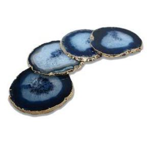 Posavasos de ágata azul de alta calidad, precio al por mayor, posavasos colorido, rebanadas de ágata naturales artísticas - Product Image 1