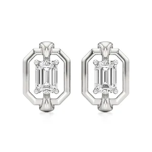 Anting-anting Thalia Solitaire Stud dari Emas 14k dengan Mutiara Turquoise atau Zirkon untuk Pernikahan dan Pertunangan. - Product Image 1