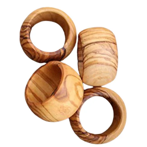 Porte-ronds de serviette Vaisselle Porte-ronds de serviette en bois personnalisé pour mariage Design unique en bois - Product Image 4