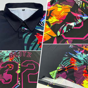 Polo de golf pour hommes avec logo personnalisé de qualité supérieure Polos de golf tricotés en polyester et spandex à motif uni avec impression par sublimation - Product Image 2