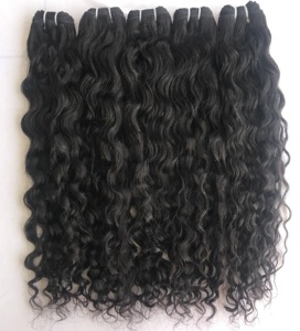 Exportation Top 100% non traités donneur unique temple indien vierge 20 "Extension de cheveux humains bouclés naturels femmes noires vendeur indien - Product Image 1