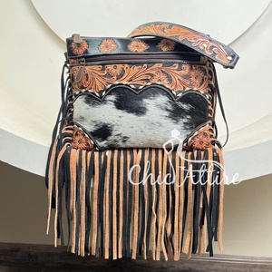 คอลเลกชันตะวันตกกระเป๋าถือหนังวัวสำหรับผู้หญิงกระเป๋าถือสำหรับผู้หญิงกระเป๋าสะพายพาดลำตัวกระเป๋าสะพายข้างดีไซน์ใหม่ - Product Image 1