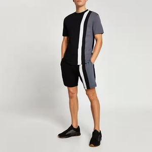 Conjunto corto de 2 piezas de verano de nuevo diseño para hombre, ropa deportiva fina de secado rápido, conjunto de hombre con top de manga corta y pantalones cortos deportivos - Product Image 3