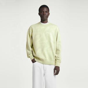 Sweat-shirt léger en gros, impression personnalisée du logo, surdimensionné pour hommes, 100% coton, lavage à l'acide vintage, col rond - Product Image 1