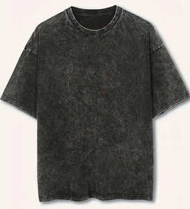 Vente en gros T-shirt Hip Hop unisexe de haute qualité vierge délavé à la pierre T-shirt surdimensionné 100% coton délavé à l'acide T-shirt Vintage personnalisé - Product Image 1