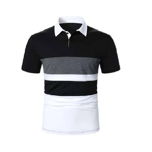 OEM manga de verano para camisa de polo tejido de alta calidad Slim Fit Casual estilo de negocios Color sólido logotipo personalizado - Product Image 1
