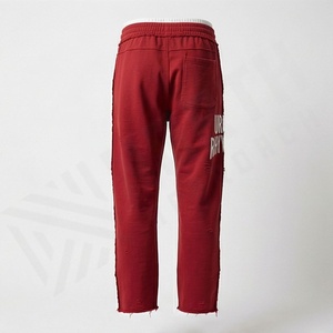 Pantalones Deportivos de Algodón Orgánico Estilo Vintage Personalizados por el Fabricante, Pantalones de Hombre de Cintura Media, Pierna Ancha, Estilo Desgastado - Product Image 2