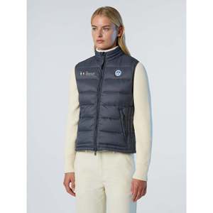 Gilet da Donna North Sails Collezione AC38 Galia Grigio Scuro con Cappuccio, Logo, Stile Casual, Antivento, Imbottito in Cotone, Lunghezza Corta - Product Image 4