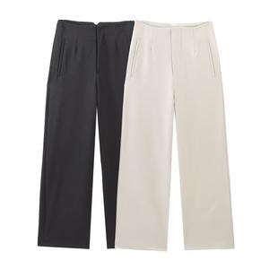 Otoño Invierno elástico de cintura alta plisado cordón Casual grueso mujeres Joggers pantalones apilados cómodos transpirables Oem - Product Image 1