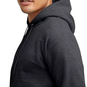 เสื้อฮู้ดลำลองสำหรับผู้ชาย, เสื้อฮู้ดลำลองผ้าฝ้าย100% สีทึบทรงพอดีตัว - Product Image 1