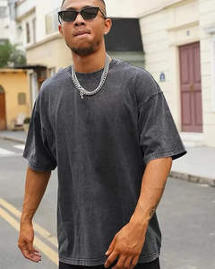 Camiseta personalizada para hombre con lavado ácido 100% algodón de gran tamaño de talla grande Vintage gráfico patrón sólido logotipo impreso - Product Image 1