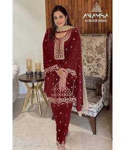 ปากีสถาน salwar kameez สำหรับผู้หญิงผ้าฝ้ายสีขาวพิมพ์ลายพร้อมเสื้อเชิ้ตลำลองยาวและสามชิ้น dupatta เย็นแบบเรียบง่าย - Product Image 5