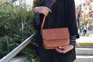 Women's Vintage Style LCBB-0199 Single Shoulder Crossbody Bag Long and Short <b>Strap</b> Multi-Layer Capacity for Business - Product Image 6