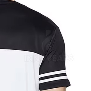 Camiseta de hombre de alta calidad en color negro liso Venta al por mayor de algodón con logotipo impreso/Material de fibra de bambú Venta en línea - Product Image 3