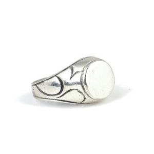925 Sterling <b>Silver</b> Men's <b>Ring</b> with Small Natural Stone Rhodium Plated <b>Plain</b> <b>Ring</b> for Everyday Wear IGI Certified Fine Jewelry - Product Image 3