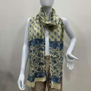 Dupatta en coton naturel doux imprimé en gros, écharpe d'été, dupatta en coton imprimé ethnique fait à la main pour femmes, écharpes d'été - Product Image 1