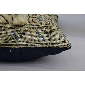 14x14 Inch <b>Beige</b> Wool Kantha Patchwork Pillow Woven Comfort Style Vintage Embroidered Print Pattern Ball Decorative <b>Cushion</b> - Product Image 4