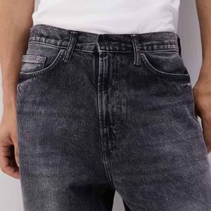 Vente en gros de jeans d'été tissés pour hommes tendance personnalisés style vintage baggy léger avec coupe droite délavé foncé design décontracté - Product Image 2