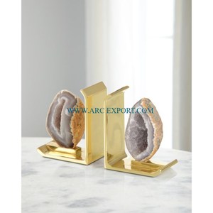 Best Selling <b>Arrow</b> Designer Gold Plated Table Decorative Reading Bookends Superior Quality Luxury Handmade Creative Bookends - Product Image 3