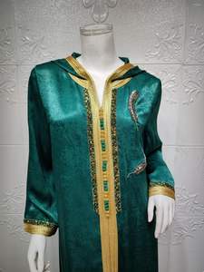 New Muslim Women Black Kaftan Islamic Maxi <b>Dress</b> <b>Long</b> <b>Sleeve</b> Arab Jilbab Abaya - Product Image 6