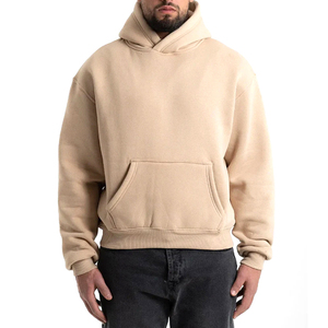 Sudadera con capucha unisex pesada de 100% algodón de rizo francés con logotipo bordado personalizado 400-500 Gsm sudadera gruesa para hombre - Product Image 1