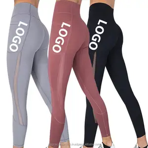 Leggings de yoga sans couture extensible dans les 4 sens pantalon de sport taille haute pour femmes avec poches jambe de yoga avec contrôle du ventre vente en gros à bon prix