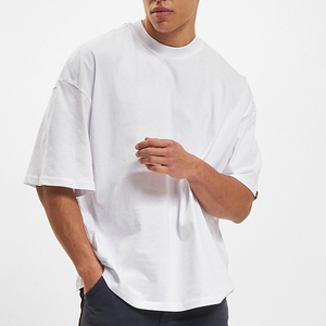 T-shirt vierge surdimensionné de qualité supérieure avec logo personnalisé et épaules tombantes lourdes pour hommes - Product Image 1