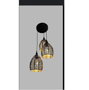 Lámpara colgante de araña, lámpara colgante de techo moderna dorada con cable ajustable de vidrio blanco, luz de techo para dormitorio - Product Image 1