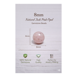 Wholesale Natural <b>Jade</b> Pink Opal Gemstone Beads Round Size 8mm for Diy Jewelry Making Beadsnfashion - Product Image 3