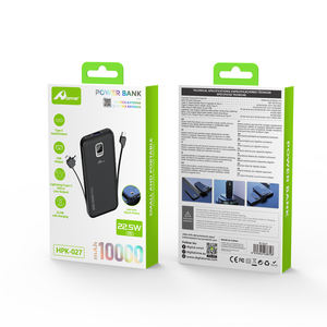 HOME DIGITALOME HPK-027 portable Powerbank 10000mAh Batterie à charge rapide de type C haute capacité avec affichage numérique LED 22.5W - Product Image 2