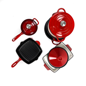 12 "kích thước lớn men gang Chảo màu súp nồi Hà Lan lò tráng men gang <span class=keywords><strong>Cookware</strong></span> Set - Product Image 5