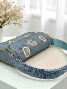 Bolso con cuentas multicolor con asa, bolso de mano, bolso de mano informal, artesanía india, hecho a mano, bolso Baguette, - Product Image 3