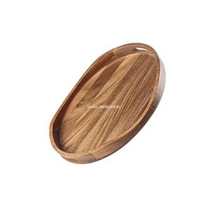 Plateau de service en bois fabriqué par le fabricant, à un seul niveau, de qualité alimentaire, avec poignée perforée, vaisselle d'hôtel, plateau de table, classique, élégant, fantaisie, fait à la main - Product Image 1