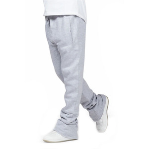 <b>Men's</b> Distressed Embroidery LED Wide-Leg Flare Sweatpants <b>Baggy</b> Oversized Trunks Mid Straight Cotton Leg Street Pants <b>Trousers</b> - Product Image 2
