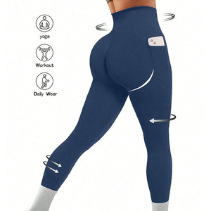 Mallas de gimnasio de secado rápido con estampado personalizado para mujer, pantalones de Yoga de cintura alta para entrenamiento informal, deportes, patrón sólido, costuras de diamantes de imitación - Product Image 4