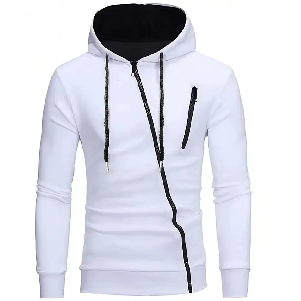 Fabrikant Van Milieuvriendelijke Katoenen Fleece Hoodie Met Ritszakken Casual Hoodie Sweatshirt Alledaagse Katoenen Fleece Hoodie