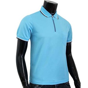 Polos à fermeture éclair et poche pour hommes Chemises de golf décontractées à manches courtes et col en coton grande taille Vêtements pour hommes - Product Image 3