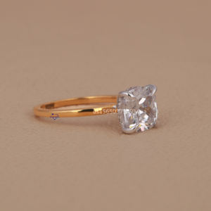 แหวนเพชรโซลิแทร์สำหรับผู้หญิงเบาะตัด2 CT สำหรับผู้หญิง925เงินสเตอร์ลิง - Product Image 3