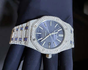 Hecho a mano VVS Moissanite Diamond Chronography Iced Out Mecánico Automático Reloj de pulsera Hip Hop Moda de lujo Precio al por mayor - Product Image 1