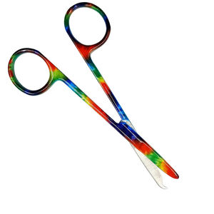 Tijera de sutura de vendaje quirúrgico con revestimiento multicolor de alta calidad, hoja de acero inoxidable y mango de acero para sala de cirugía - Product Image 3