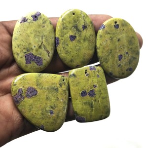 Pierre précieuse d'Atlantisite naturelle, cabochon à dos plat, cristal de guérison, quartz, vente en gros, pierres précieuses en vrac, pierre pour bijoux en fil - Product Image 1