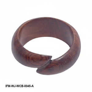 Bracelet manchette sculpté à la main en bois foncé, style bohème, en bois de rose massif, bijoux naturels pour femme - Product Image 5