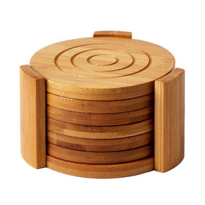 Fabricant Vente en gros Sous-verres en noyer gratuits personnalisés Dessous de verre en bois de bambou rond carré naturel pour tasse à boissons - Product Image 2