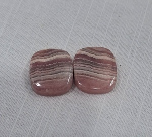 Par de cabujones de Rodocrosita natural, fabricación de piedras preciosas sueltas para colgante, joyería hecha a mano - Product Image 1