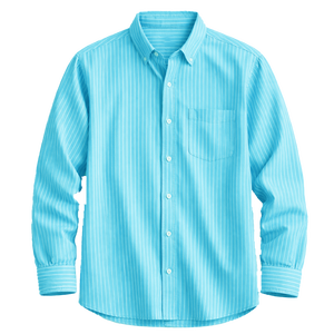 T-shirt Homme Léger 100% Coton Teint en Fil Coupe Classique Respirant Écologique Infroissable Décontracté Manches Longues Col - Product Image 3