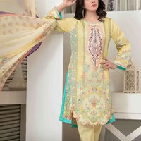 Costumes en tissu imprimé pour femmes avec dupatta en tissu, costume classique de marque, non cousu et cousu
