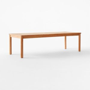 Mesa de comedor de madera de teca maciza de alta calidad con acabado resistente a la intemperie y diseño minimalista para comedor al aire libre e interior - Product Image 1